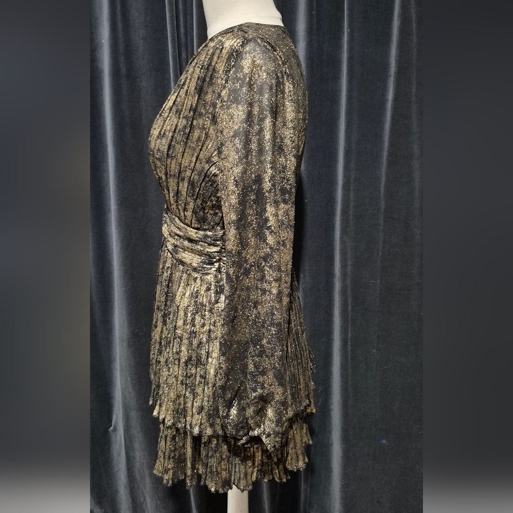 Zara Metallic Black and Gold Blouse - Picture 2 of 3